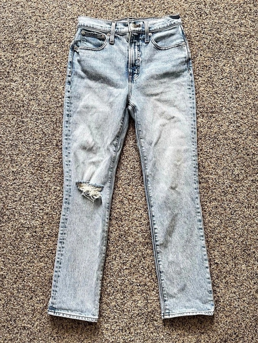 Madewell The Perfect Vintage Crop Jean Straight Leg Jeans in Blue Waist 25